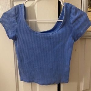 bright blue crop top